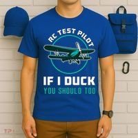 Rc Test Pilot If I Duck Model Airplane Vintage Rc Plane Gift T-Shirt thumb 6