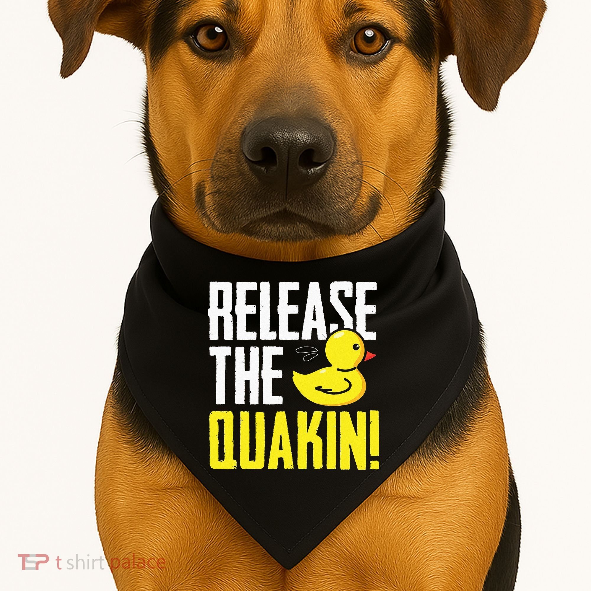 Release The Quackin! Graphic Rubber Duck Funny USA-Made Doggie Bandana