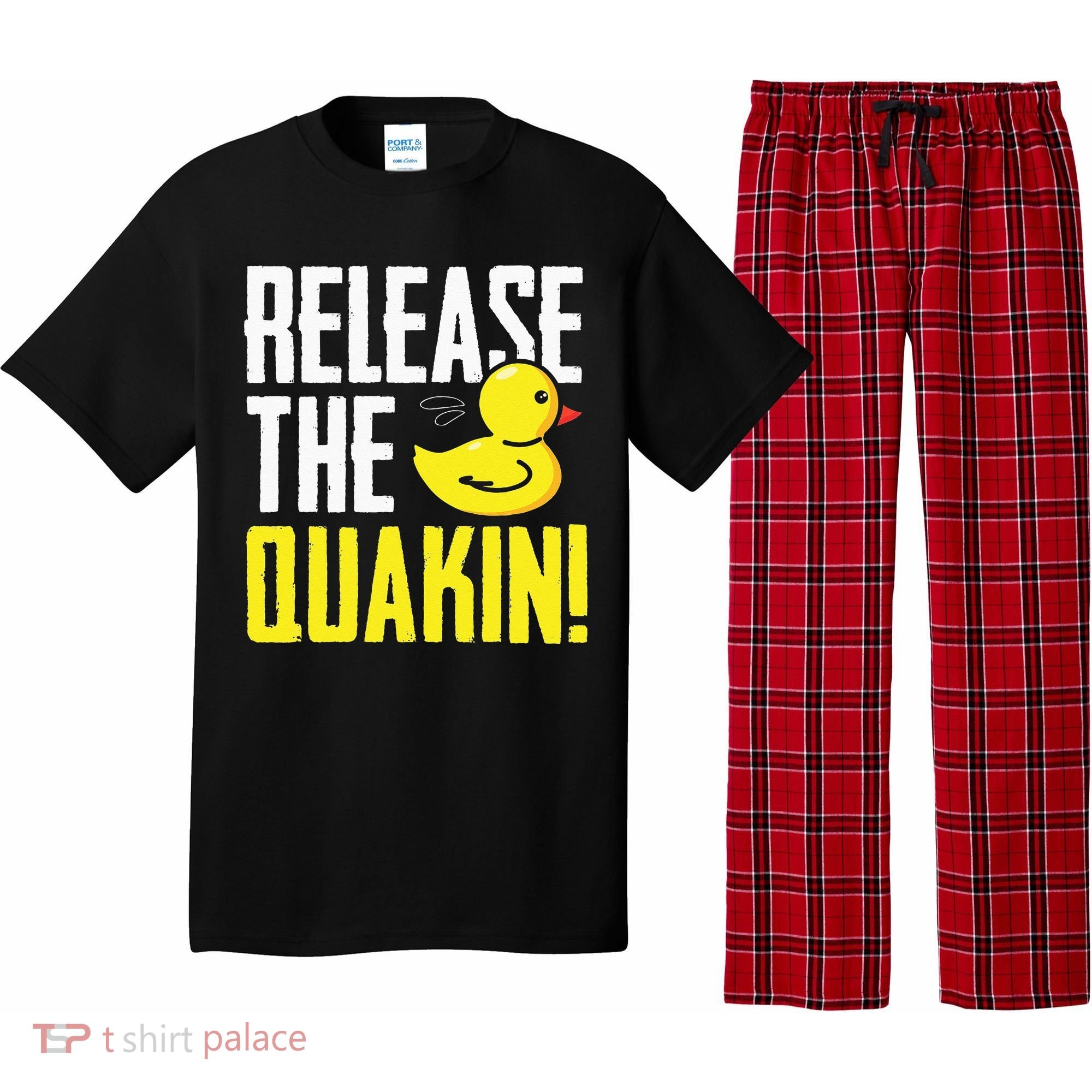 Release The Quackin! Graphic Rubber Duck Funny Pajama Set