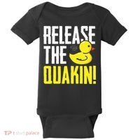 Release The Quackin! Graphic Rubber Duck Funny Baby Bodysuit thumb 0