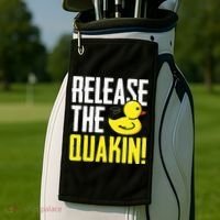 Release The Quackin! Graphic Rubber Duck Funny Golf Towel thumb 2