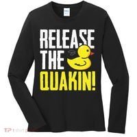 Release The Quackin! Graphic Rubber Duck Funny Women's Long Sleeve Shirt thumb 0