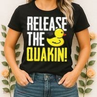 Release The Quackin! Graphic Rubber Duck Funny Women's T-Shirt thumb 2