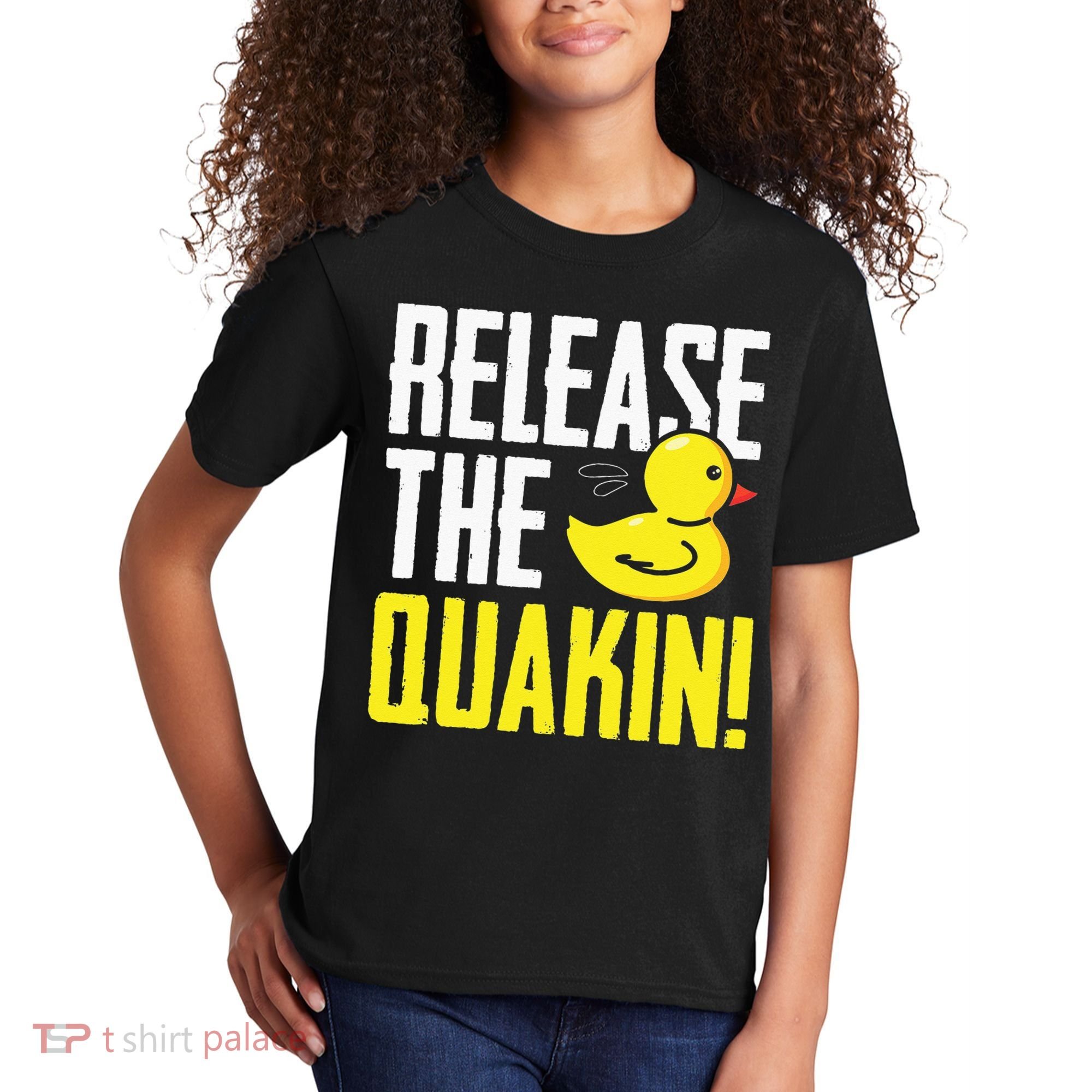 Release The Quackin! Graphic Rubber Duck Funny Kids T-Shirt