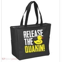 Release The Quackin! Graphic Rubber Duck Funny Tote Bag thumb 2