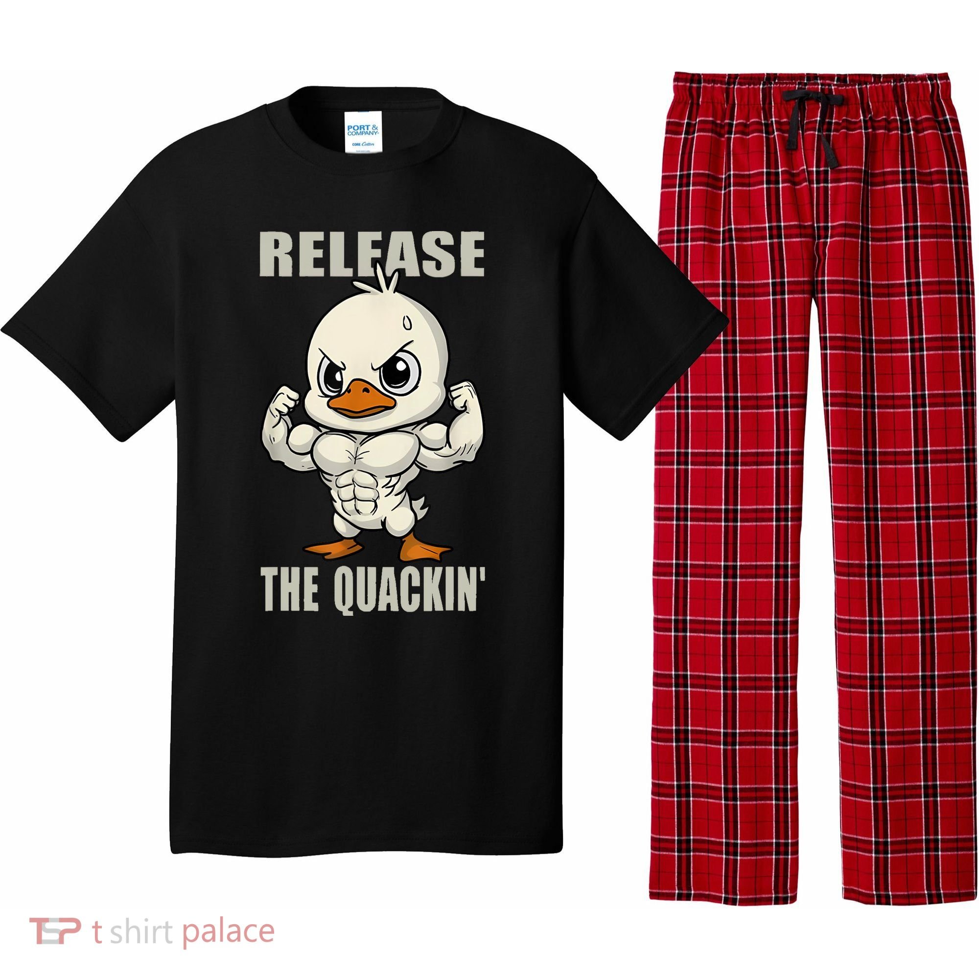 Release The Quackin Duck Gym Weightlifting Bodybuilder Pajama Set