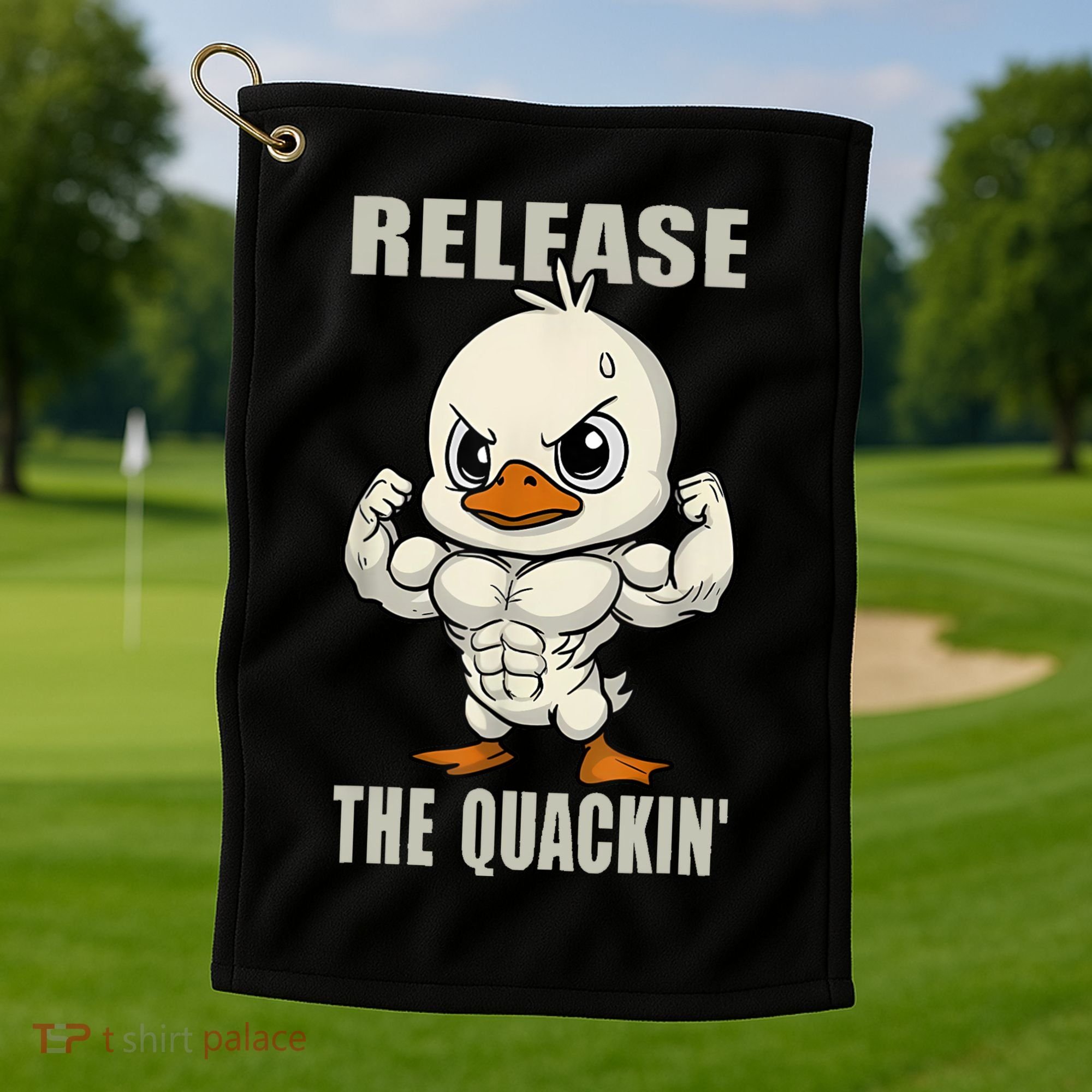 Release The Quackin Duck Gym Weightlifting Bodybuilder Golf Towel