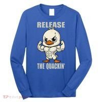 Release The Quackin Duck Gym Weightlifting Bodybuilder Long Sleeve Shirt thumb 0