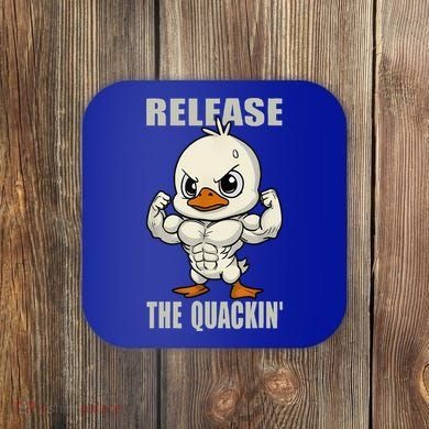 Release The Quackin Duck Gym Weightlifting Bodybuilder Coaster