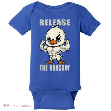 Release The Quackin Duck Gym Weightlifting Bodybuilder Baby Bodysuit