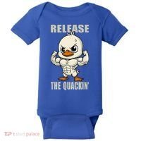 Release The Quackin Duck Gym Weightlifting Bodybuilder Baby Bodysuit thumb 0