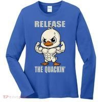 Release The Quackin Duck Gym Weightlifting Bodybuilder Women's Long Sleeve Shirt thumb 0