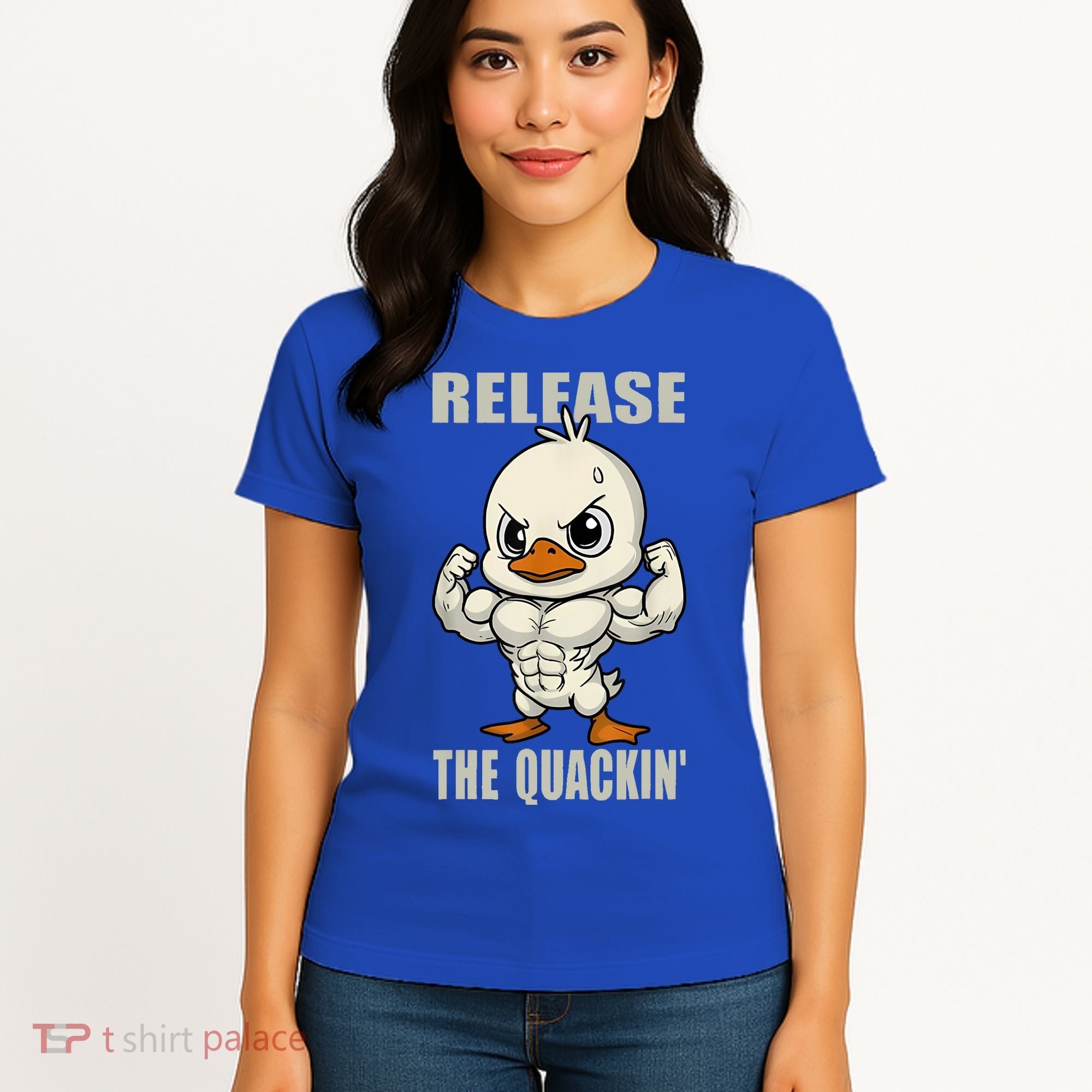 Release The Quackin Duck Gym Weightlifting Bodybuilder Women's T-Shirt