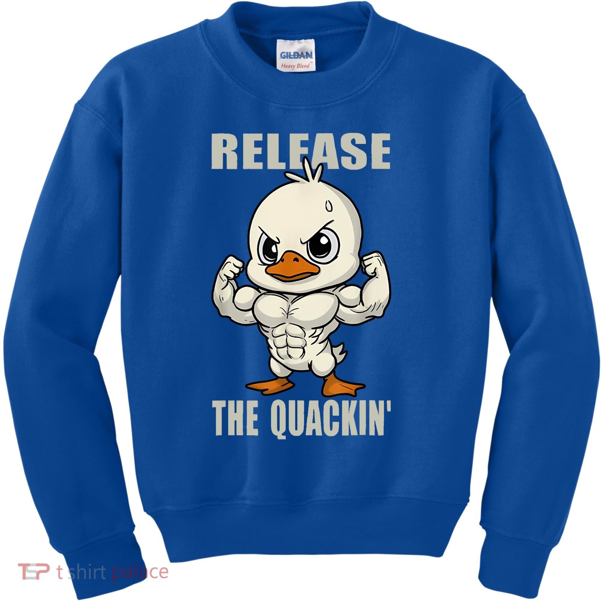 Release The Quackin Duck Gym Weightlifting Bodybuilder Kids Sweatshirt