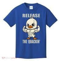Release The Quackin Duck Gym Weightlifting Bodybuilder Kids T-Shirt thumb 0