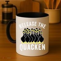 Release The Quacken, Farmer, Duck Lover, Funny Animal Lover Coffee Mug thumb 4