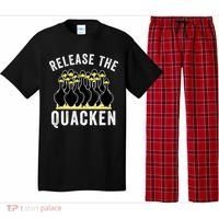 Release The Quacken, Farmer, Duck Lover, Funny Animal Lover Pajama Set thumb 0