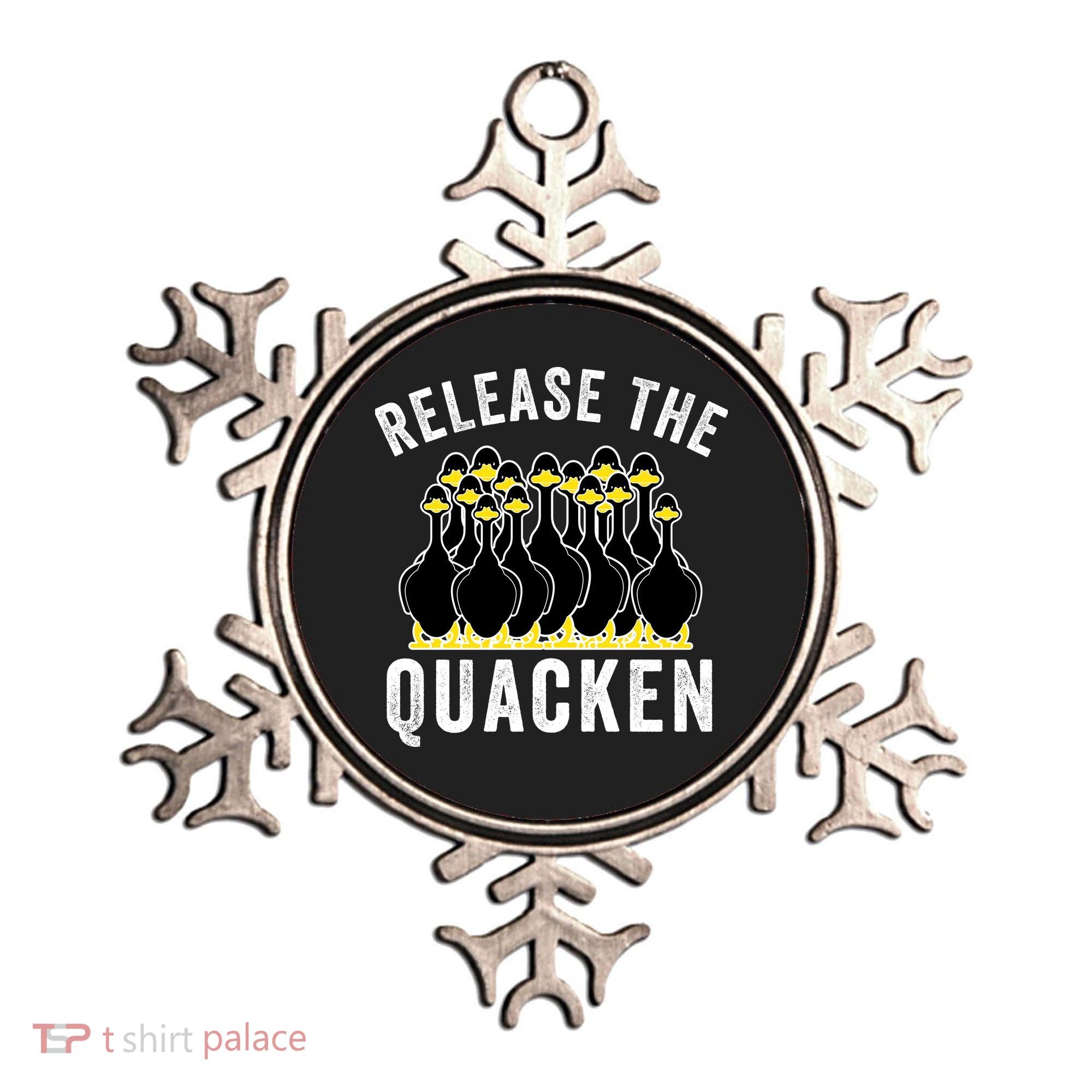 Release The Quacken, Farmer, Duck Lover, Funny Animal Lover Ornament