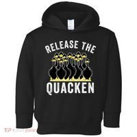 Release The Quacken, Farmer, Duck Lover, Funny Animal Lover Toddler Hoodie thumb 0