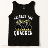 Release The Quacken, Farmer, Duck Lover, Funny Animal Lover Tank Top thumb 2