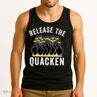 Release The Quacken, Farmer, Duck Lover, Funny Animal Lover Tank Top thumb 3