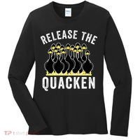 Release The Quacken, Farmer, Duck Lover, Funny Animal Lover Women's Long Sleeve Shirt thumb 0