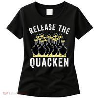 Release The Quacken, Farmer, Duck Lover, Funny Animal Lover Women's T-Shirt thumb 0
