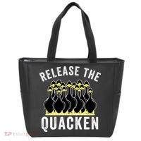 Release The Quacken, Farmer, Duck Lover, Funny Animal Lover Tote Bag thumb 0
