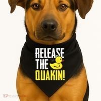 Release The Quackin! Graphic Rubber Duck USA-Made Doggie Bandana thumb 1