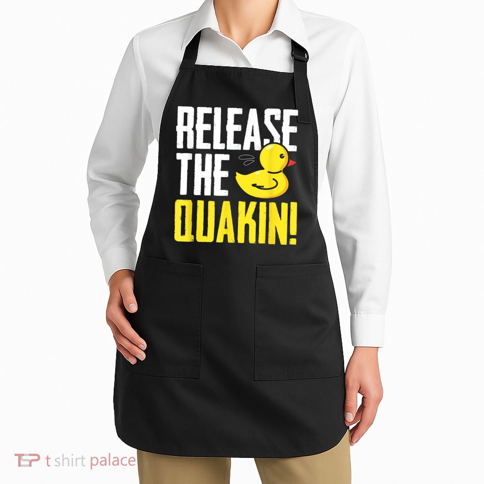 Release The Quackin! Graphic Rubber Duck Apron