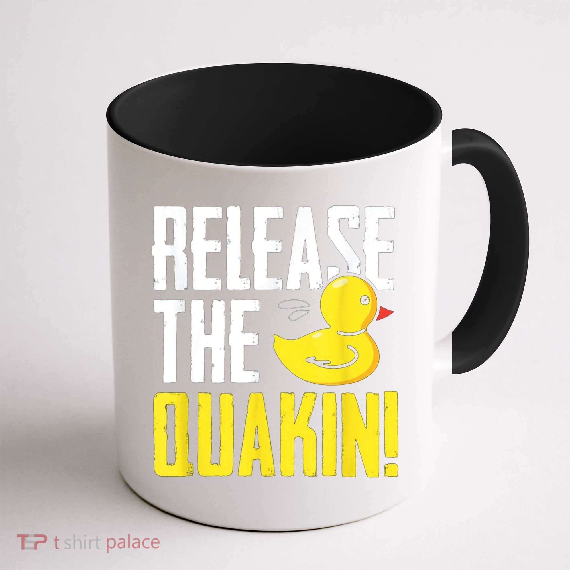 Release The Quackin! Graphic Rubber Duck Coffee Mug