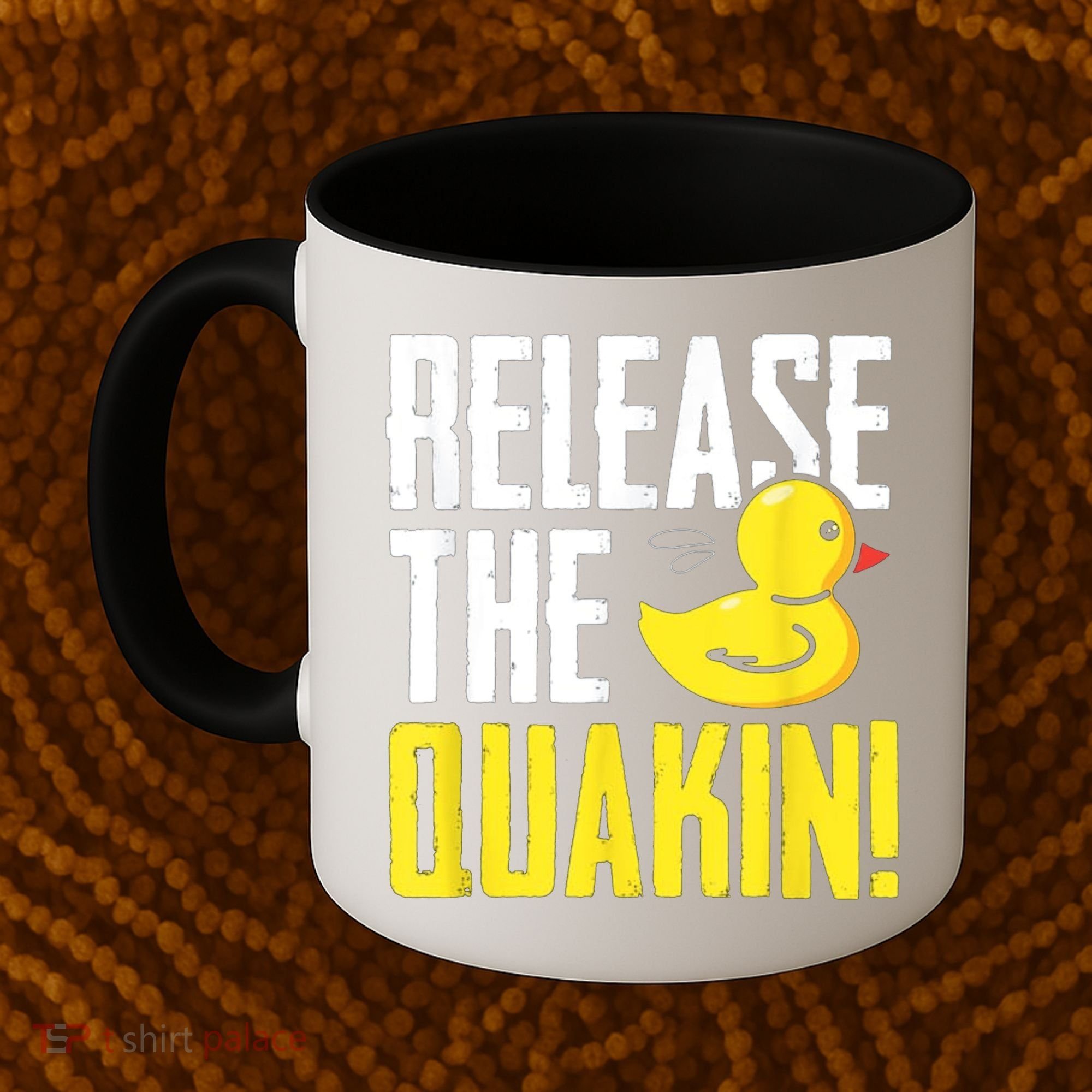 Release The Quackin! Graphic Rubber Duck Coffee Mug