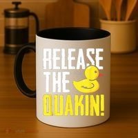 Release The Quackin! Graphic Rubber Duck Coffee Mug thumb 4