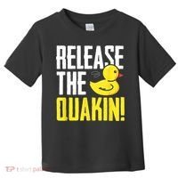 Release The Quackin! Graphic Rubber Duck Toddler T-Shirt thumb 0
