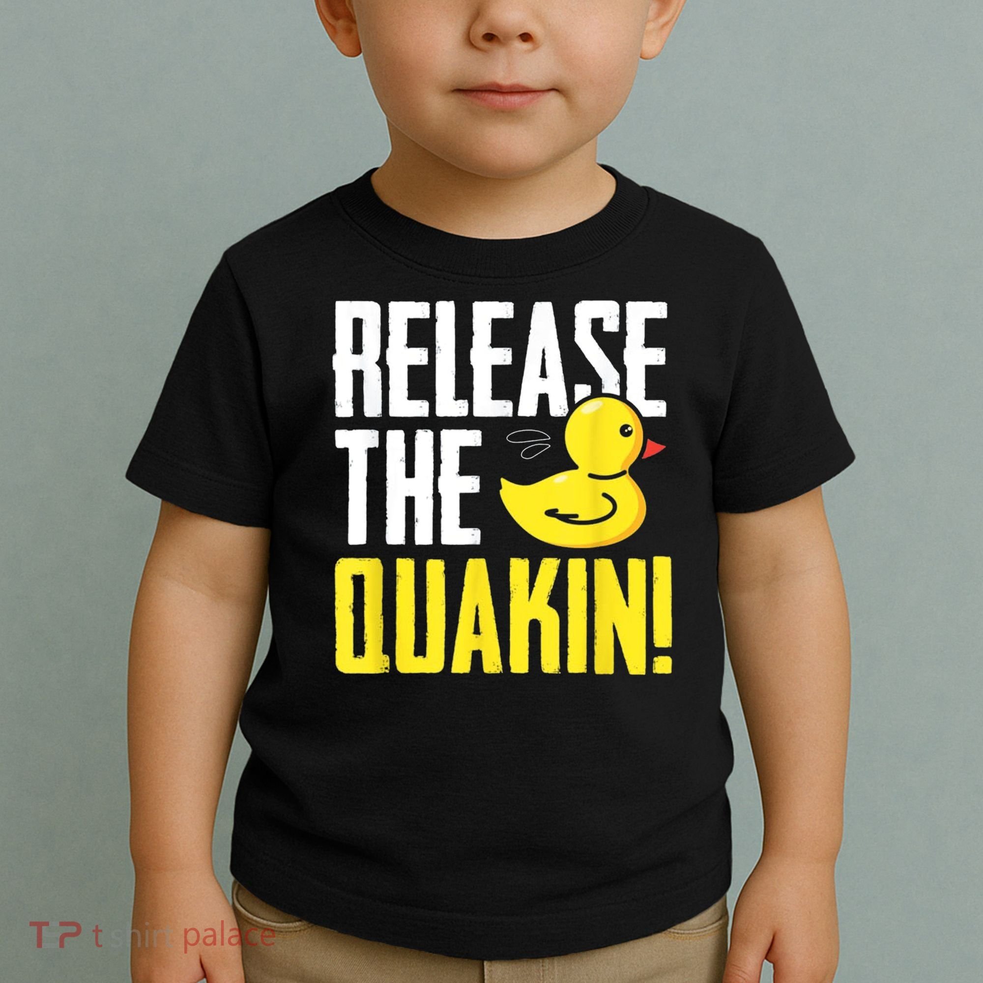 Release The Quackin! Graphic Rubber Duck Toddler T-Shirt