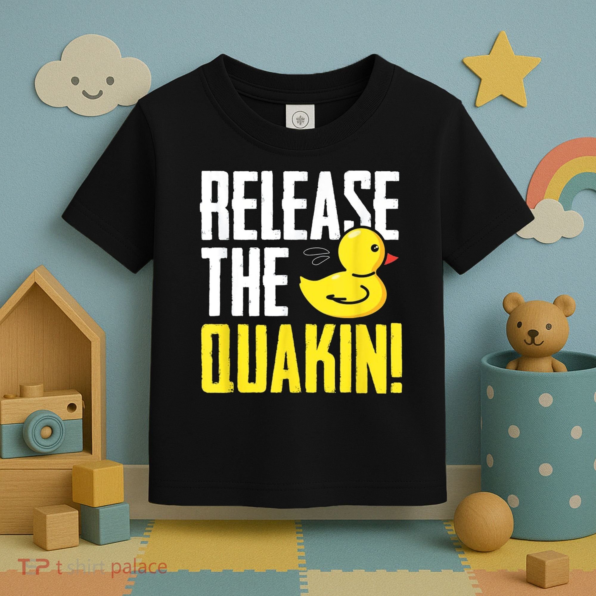 Release The Quackin! Graphic Rubber Duck Toddler T-Shirt