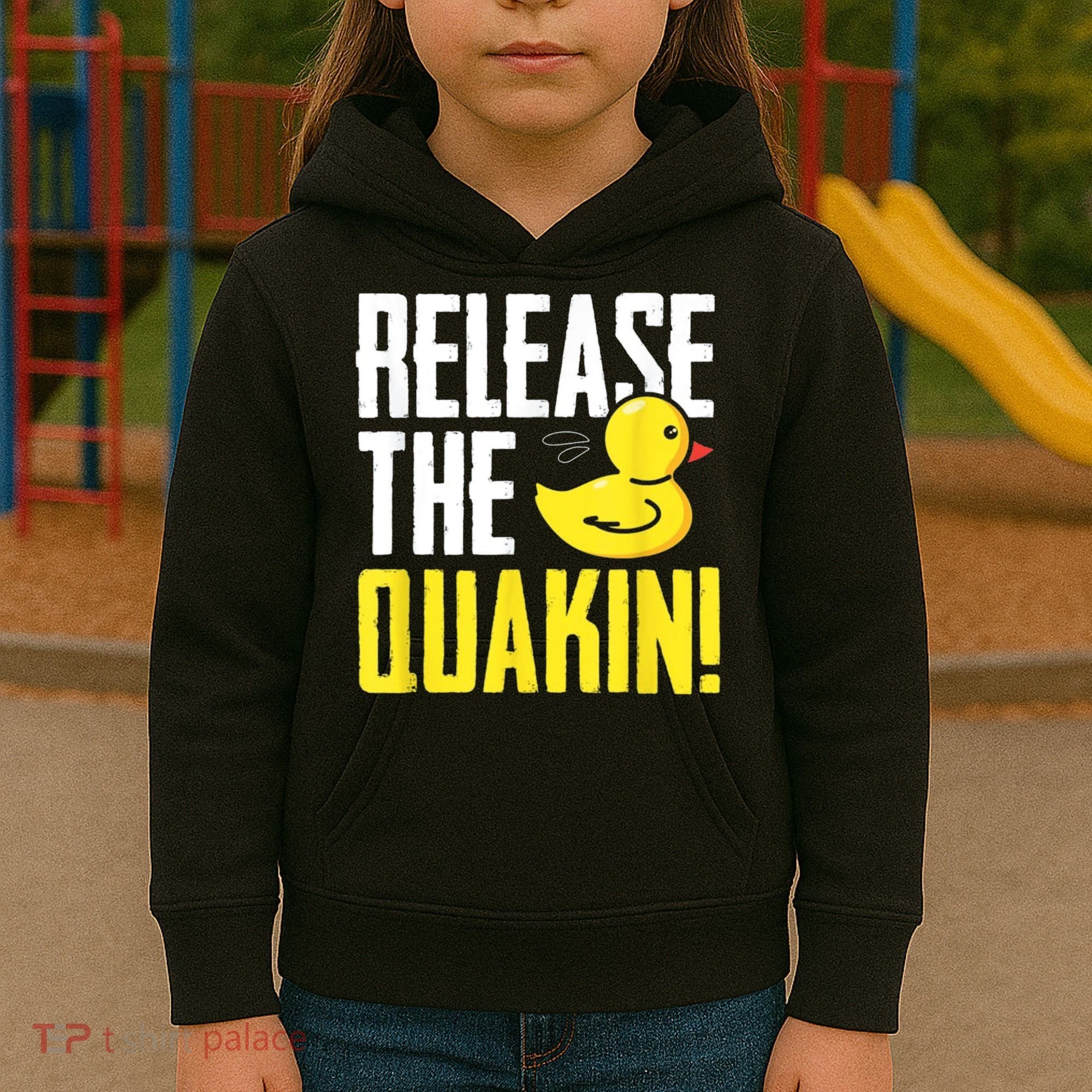 Release The Quackin! Graphic Rubber Duck Kids Hoodie