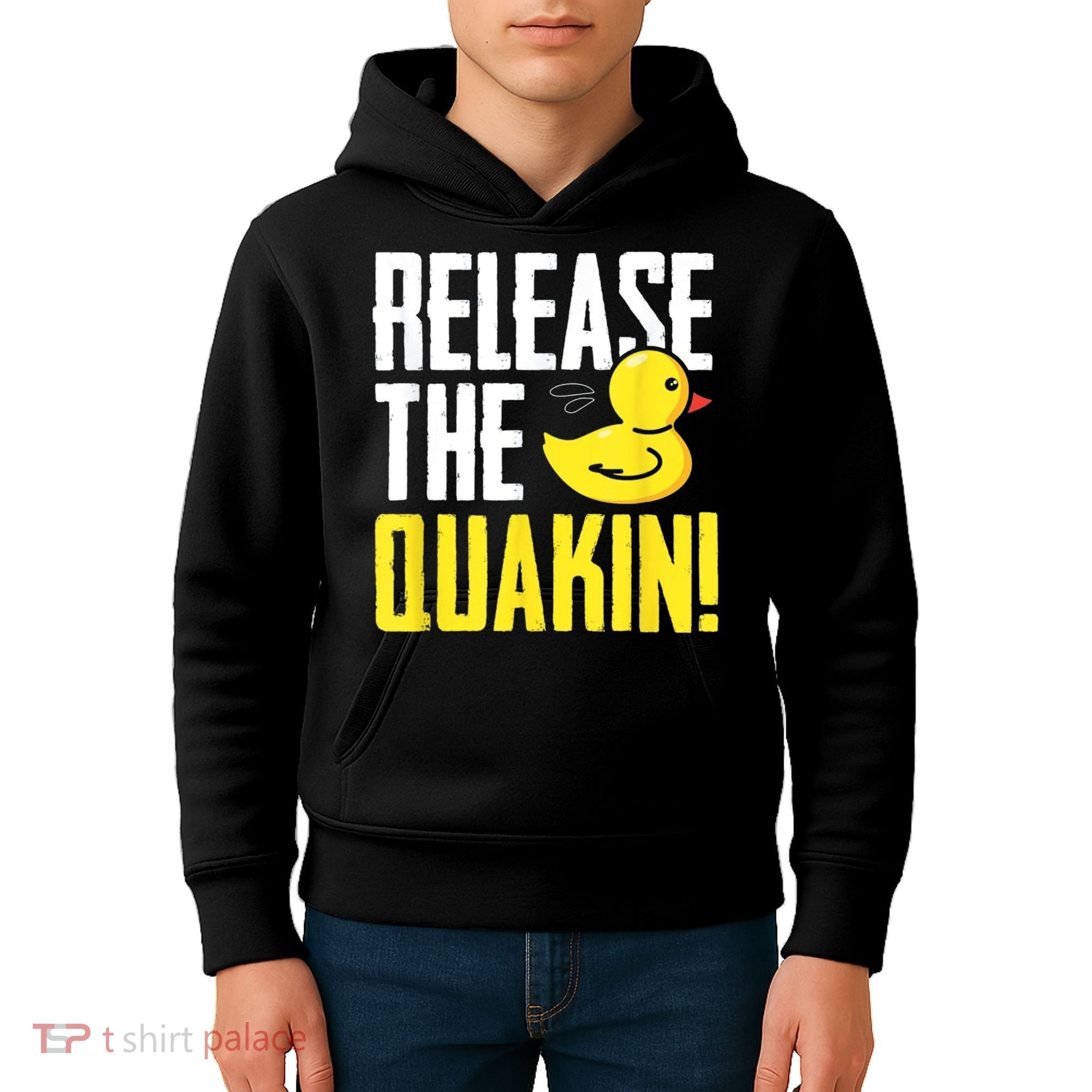 Release The Quackin! Graphic Rubber Duck Kids Hoodie