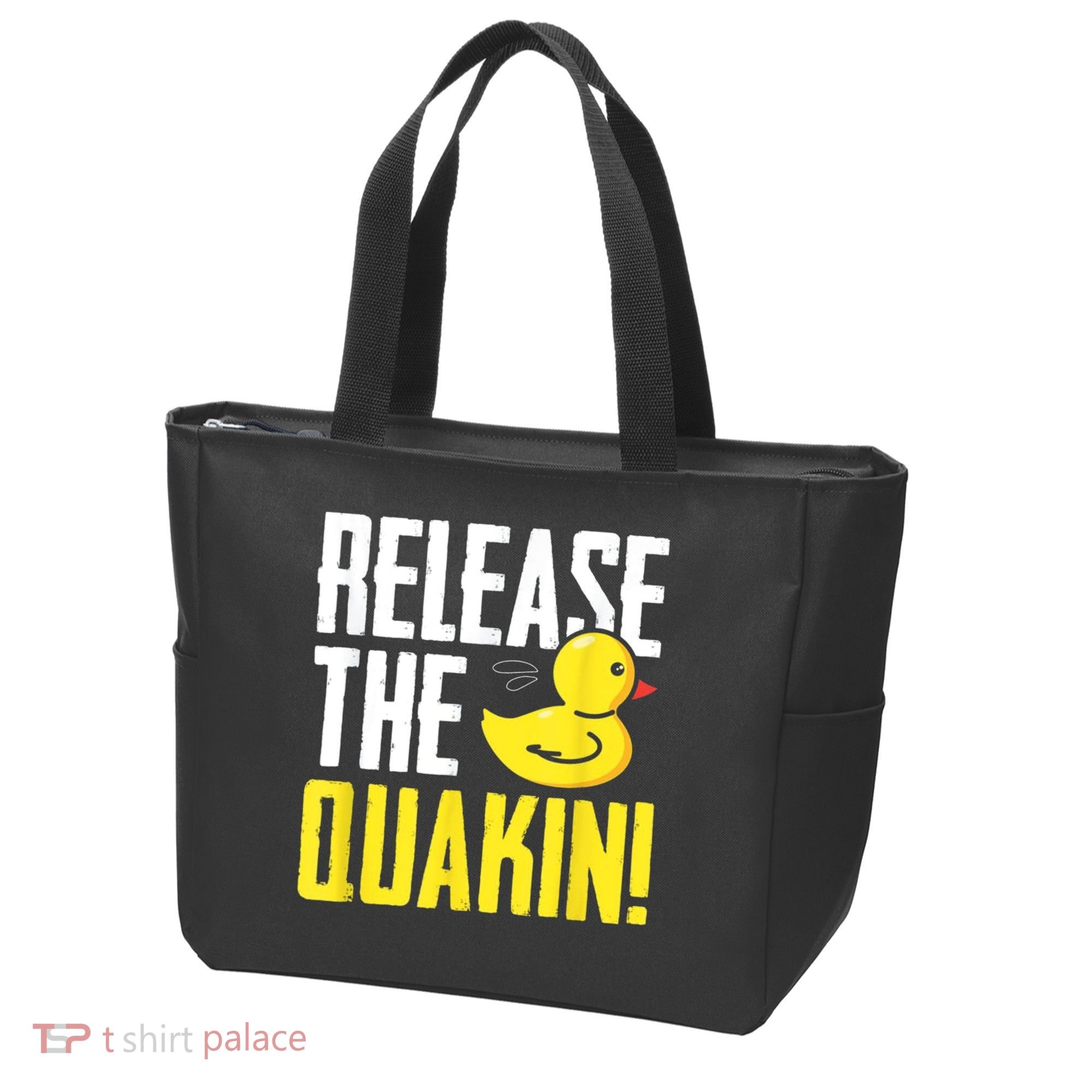 Release The Quackin! Graphic Rubber Duck Tote Bag