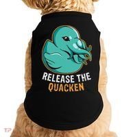 Release the Quacken a Funny Kraken Duck Doggie Tank thumb 0