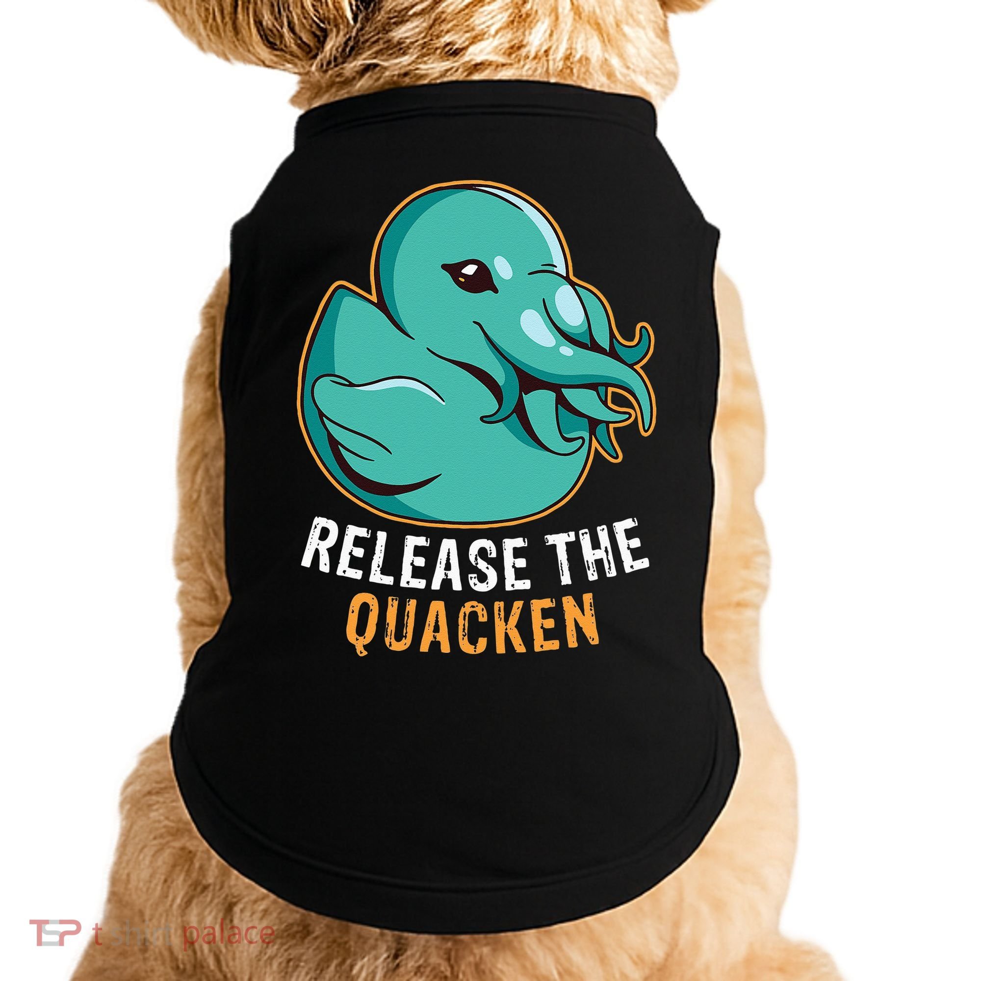 Release the Quacken a Funny Kraken Duck Doggie Tank