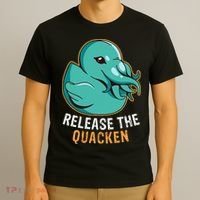 Release the Quacken a Funny Kraken Duck T-Shirt thumb 3