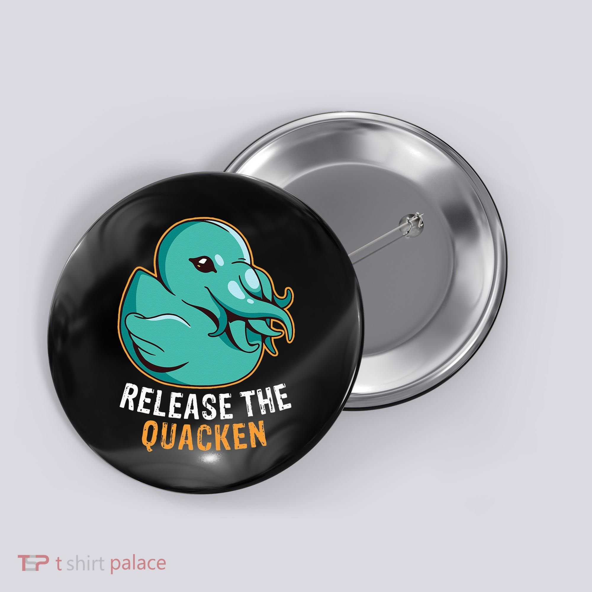 Release the Quacken a Funny Kraken Duck Button