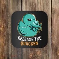 Release the Quacken a Funny Kraken Duck Coaster thumb 0