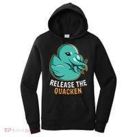 Release the Quacken a Funny Kraken Duck Women's Hoodie thumb 0