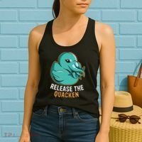 Release the Quacken a Funny Kraken Duck Women's Tank Top thumb 2