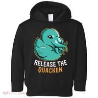 Release the Quacken a Funny Kraken Duck Toddler Hoodie thumb 0