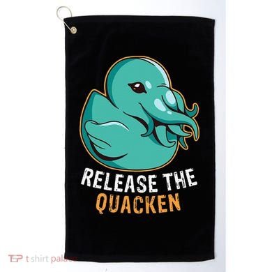 Release the Quacken a Funny Kraken Duck Golf Towel