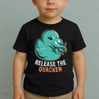 Release the Quacken a Funny Kraken Duck Toddler T-Shirt thumb 2