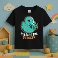 Release the Quacken a Funny Kraken Duck Toddler T-Shirt thumb 3
